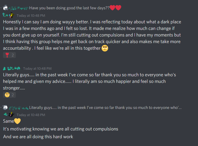 recovery work motivation Discord